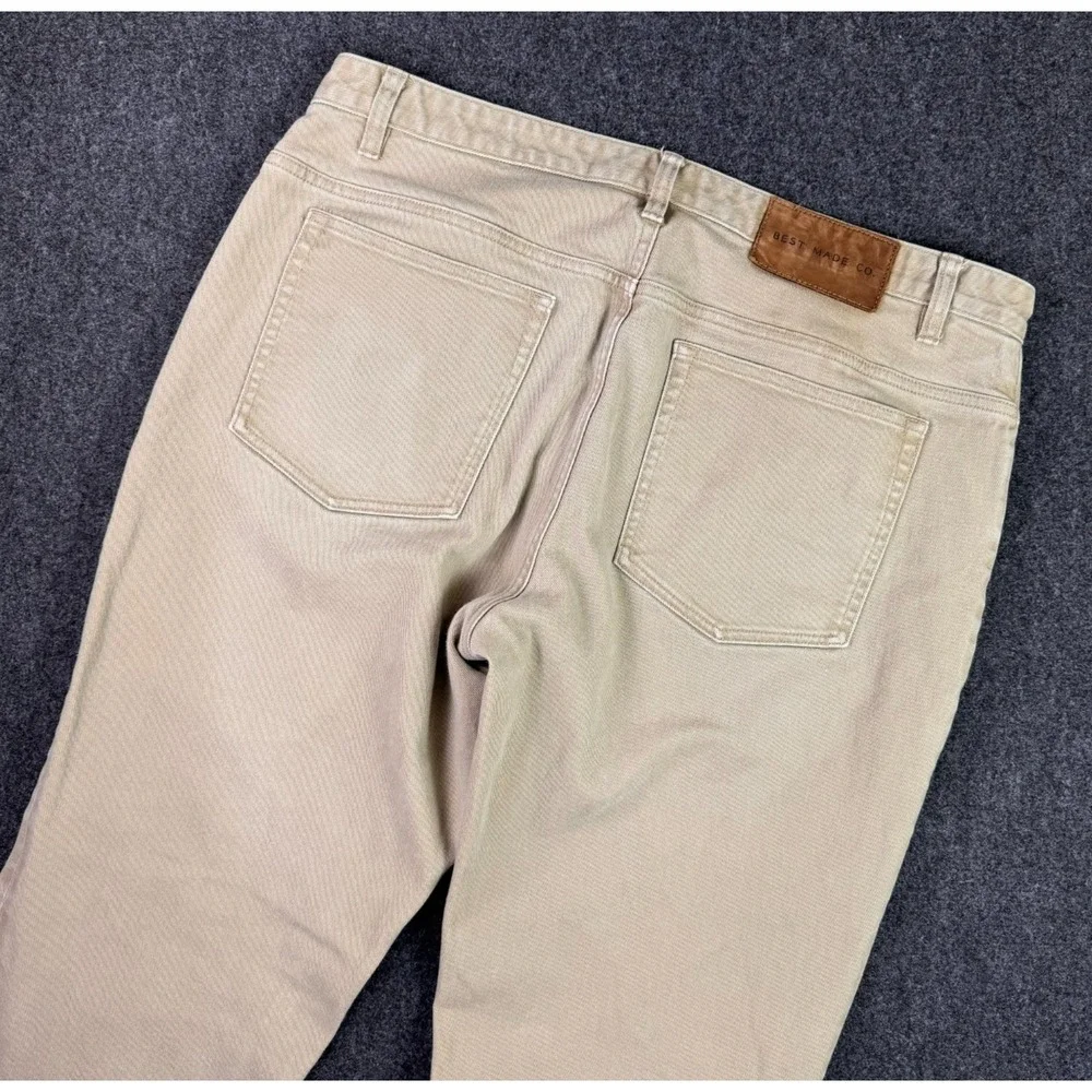 Best Made Co Straight Leg Twill Chino Pants Men's 37x31 Tan Beige Khaki Stretch